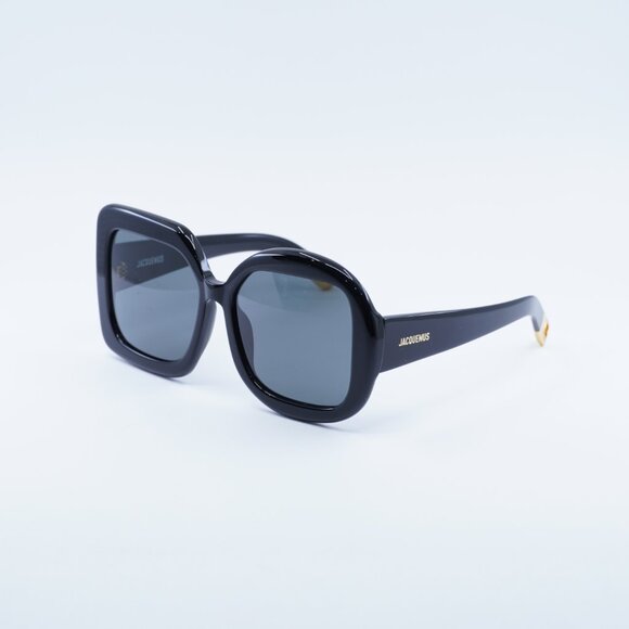 Jacquemus CARRE ROND JAC/10 C1 Sunglasses Black Geometric Frame, Grey Lenses - Picture 9 of 12